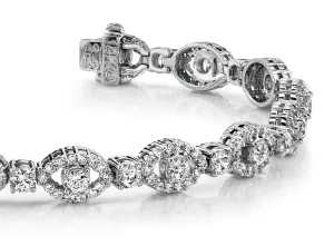 Almond Link Lab-Grown Diamond Bracelet with 4.18 ct.(finished) 1.2mm, 2.7mm