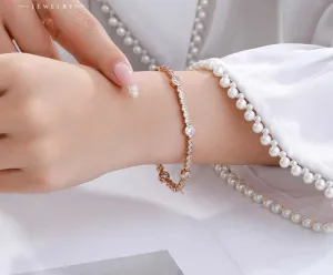 American fashion style simple bead splicing buckle bracelet women's light luxury niche design retro style hand jewelry