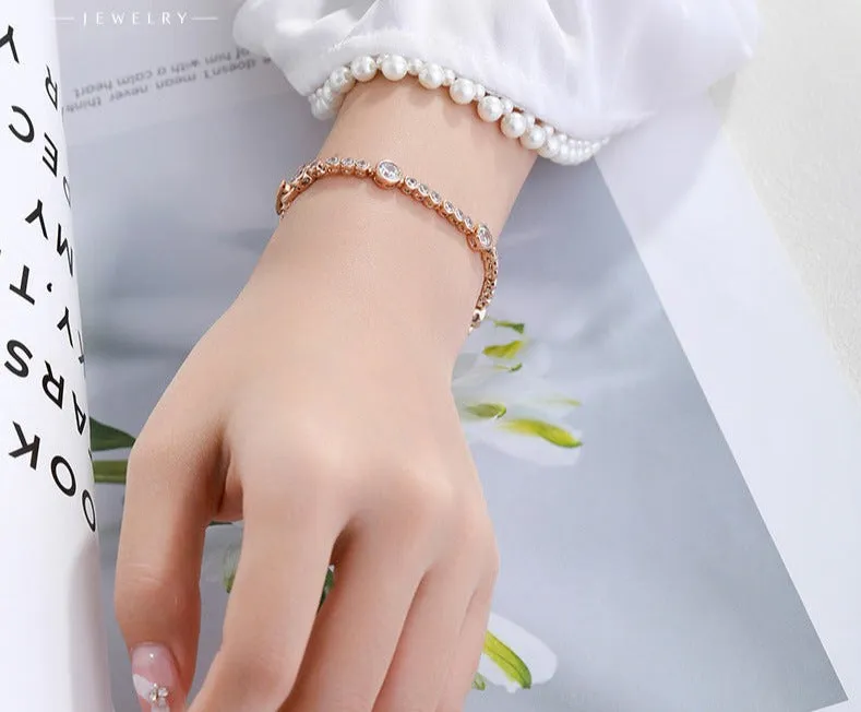 American fashion style simple bead splicing buckle bracelet women's light luxury niche design retro style hand jewelry