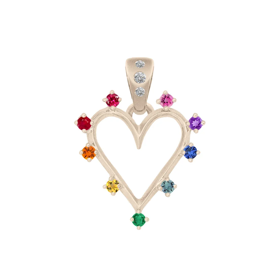 Angel Halo Heart Charm, Rainbow