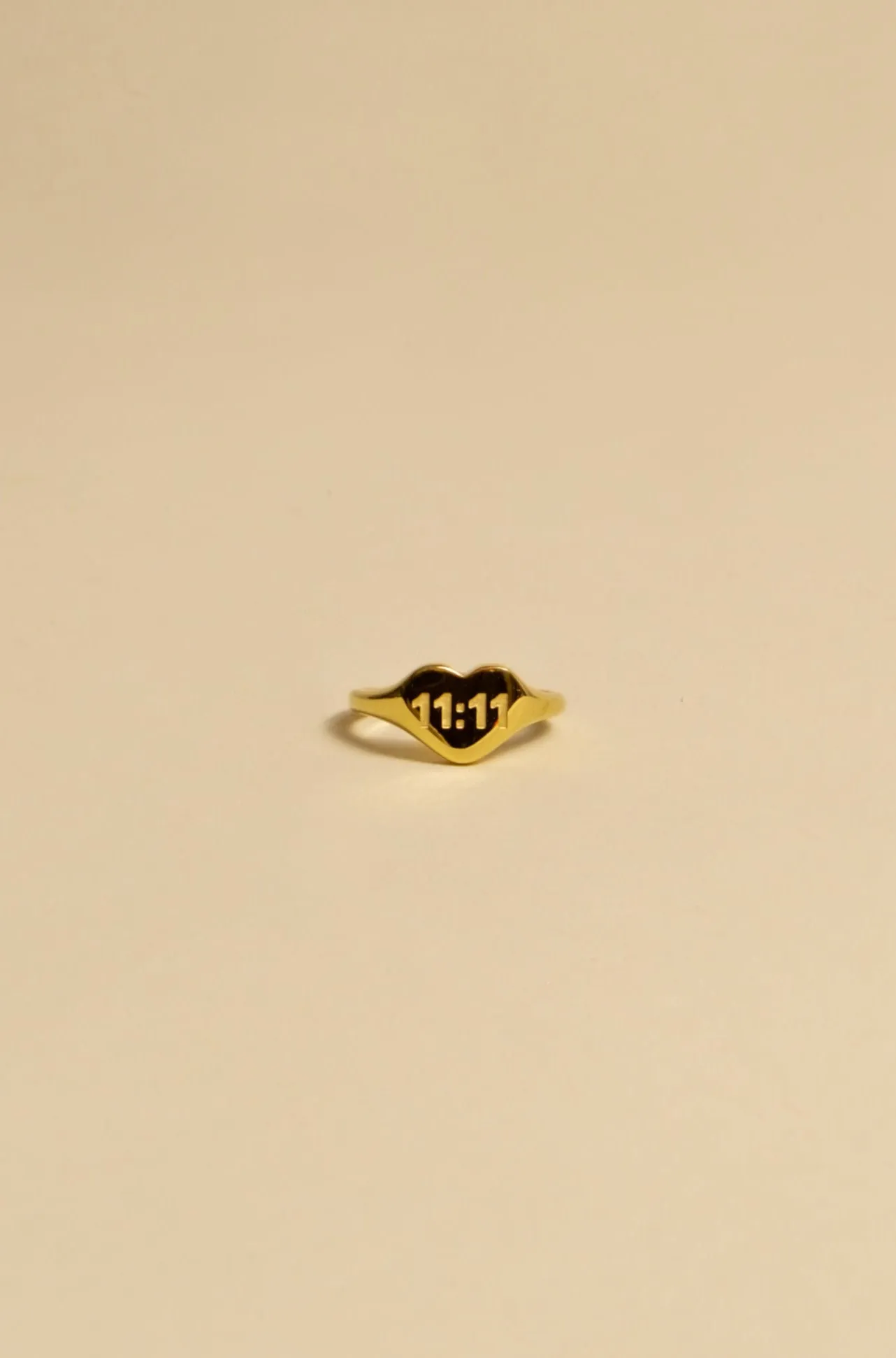 Angel Numbers Heart Signet Ring