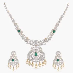 Ankur CZ Silver Necklace Set