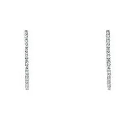 Anna 2” Inside Outside CZ Silver Hoop Earrings