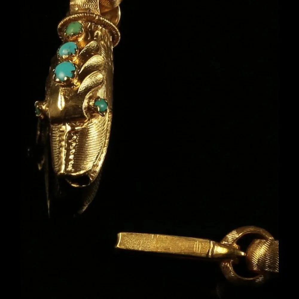 Antique Georgian Snake Bracelet 18Ct Gold Turquoise Head