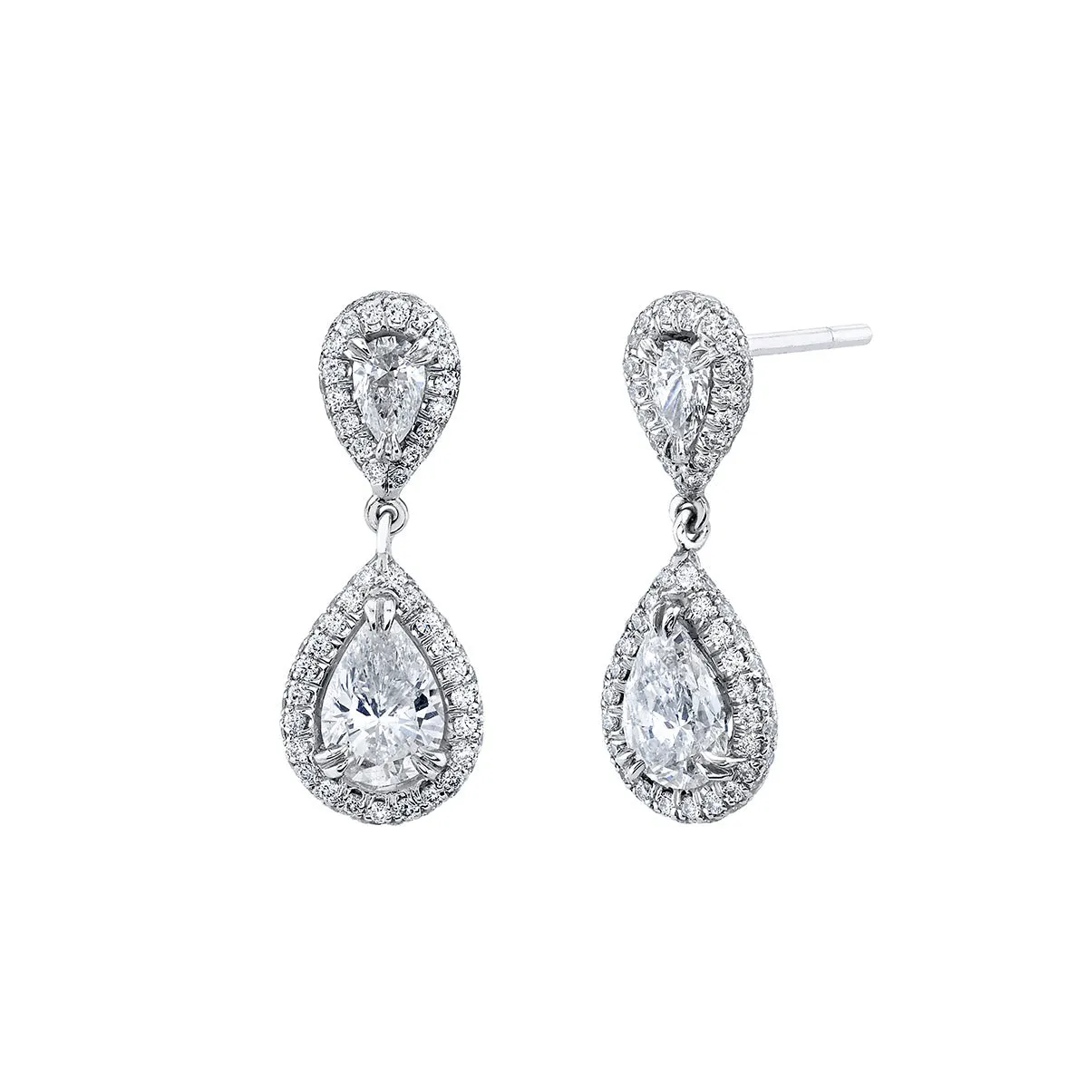 Arabesque Diamond Cushion Drop Earrings