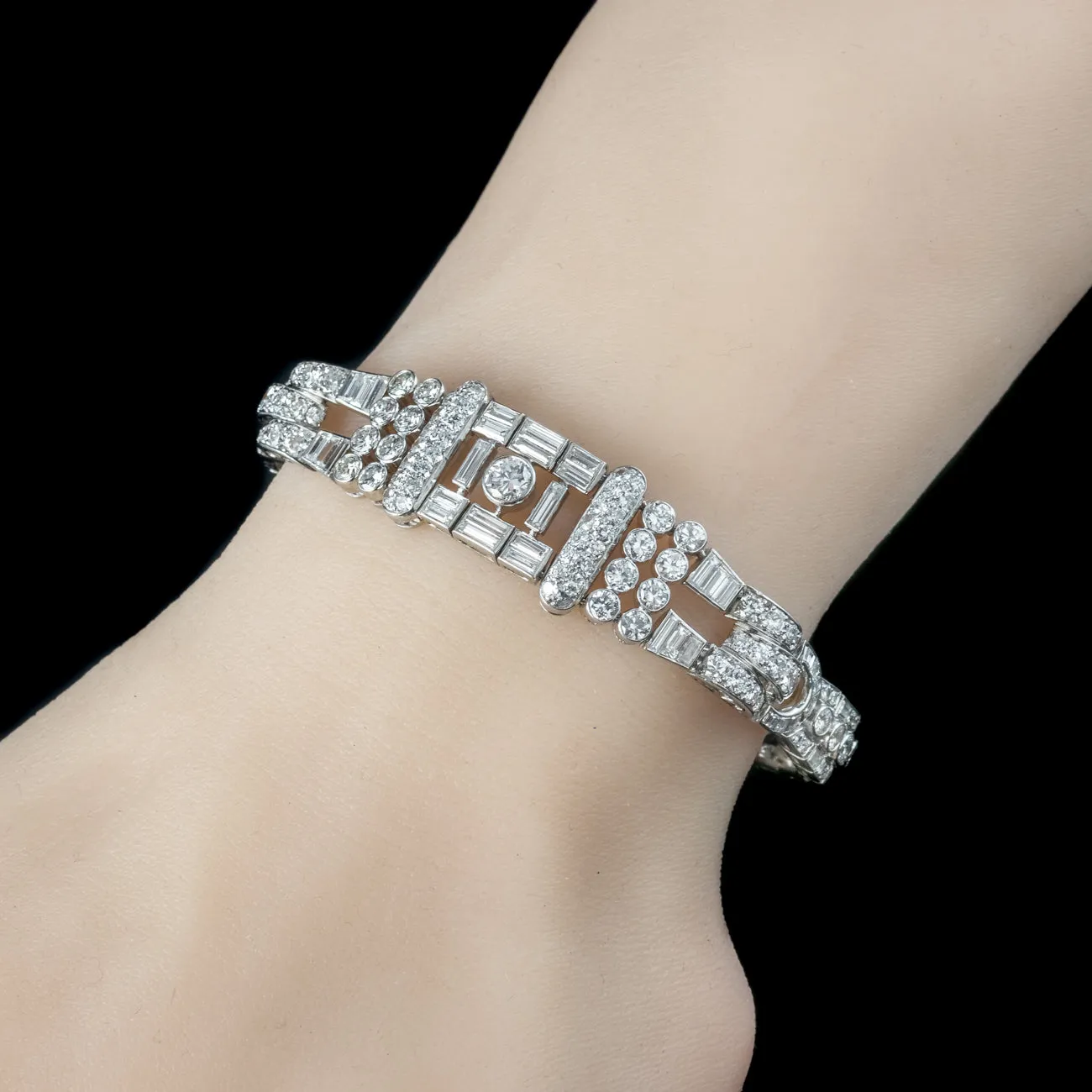 Art Deco Diamond Bracelet Platinum 15ct Diamond