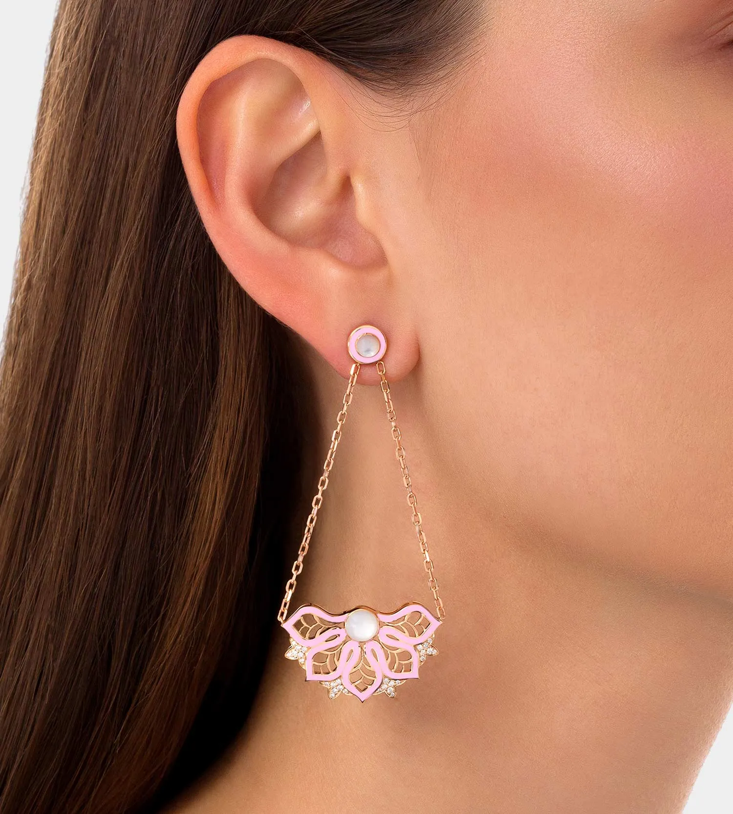 Aura rise pink earrings