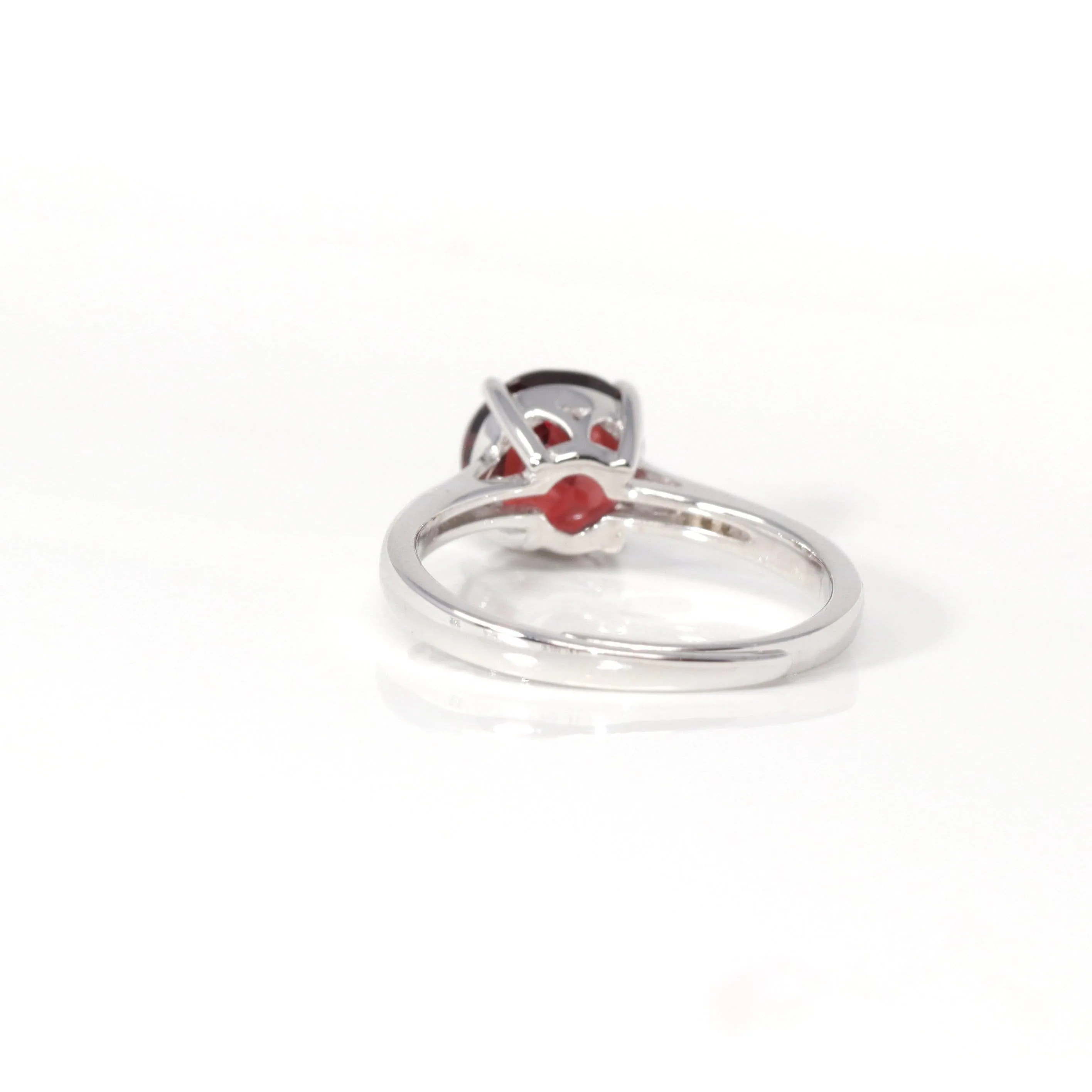 Baikalla™ Sterling Silver Natural Red Garnet Solitaire Ring