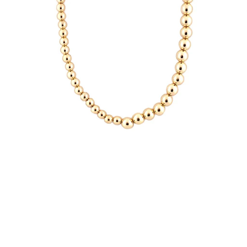 Beaded Ball Necklace in Gold