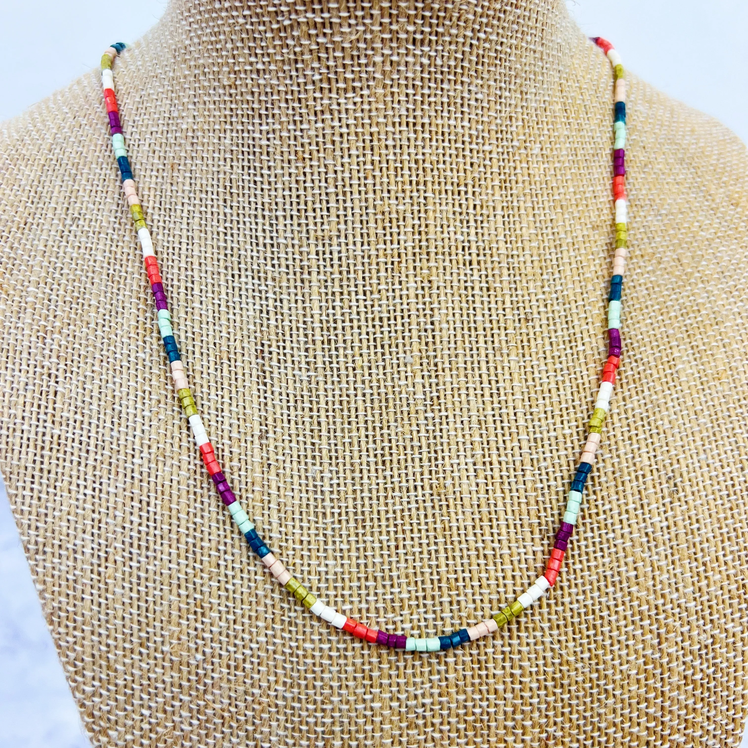 Beaded Ink Alloy Necklace