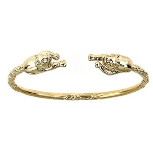 Better Jewelry 10K Yellow Gold West Indian Bangle w. Panther Ends