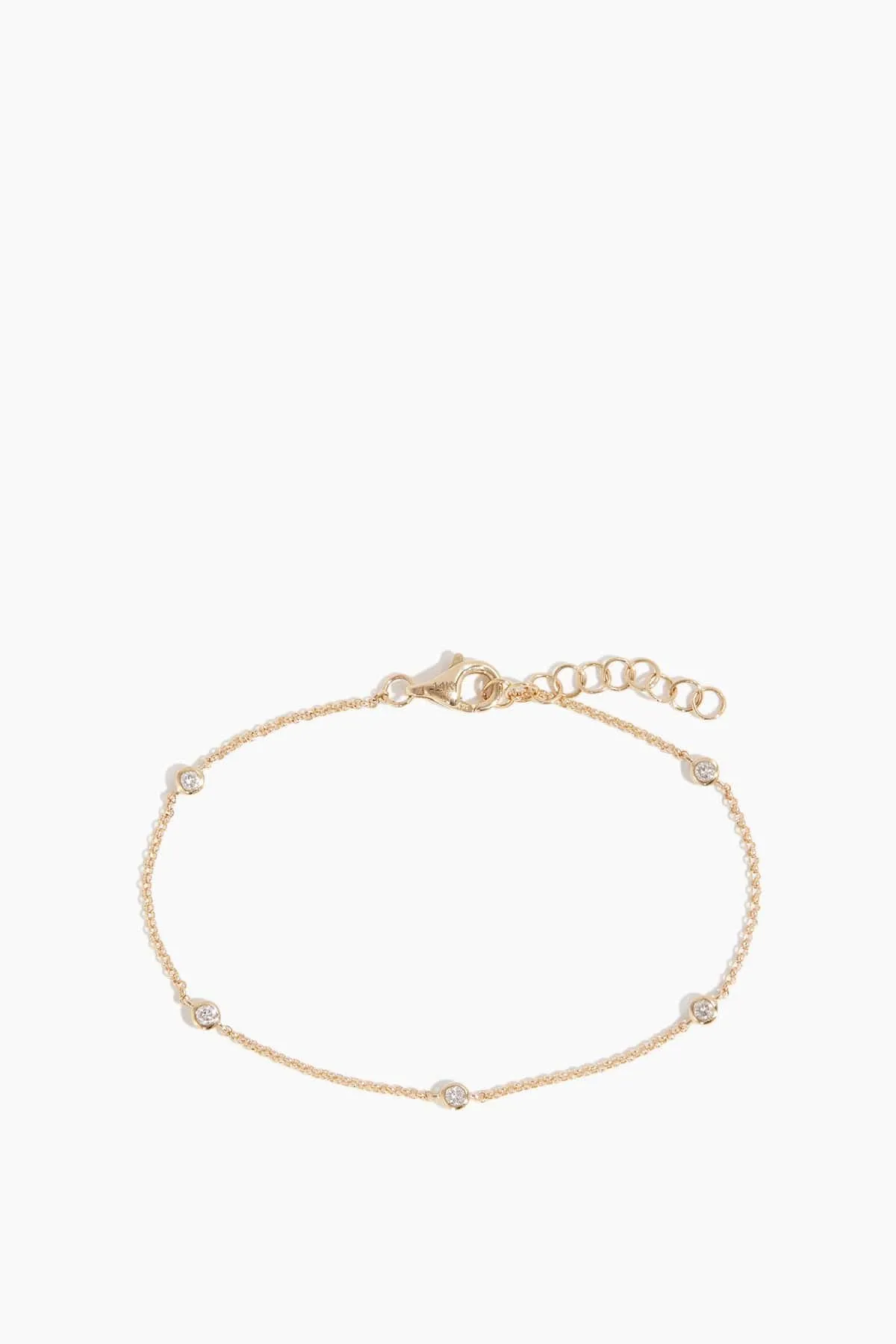 Bezel Diamond by the Yard Bracelet in 14k Yellow Gold