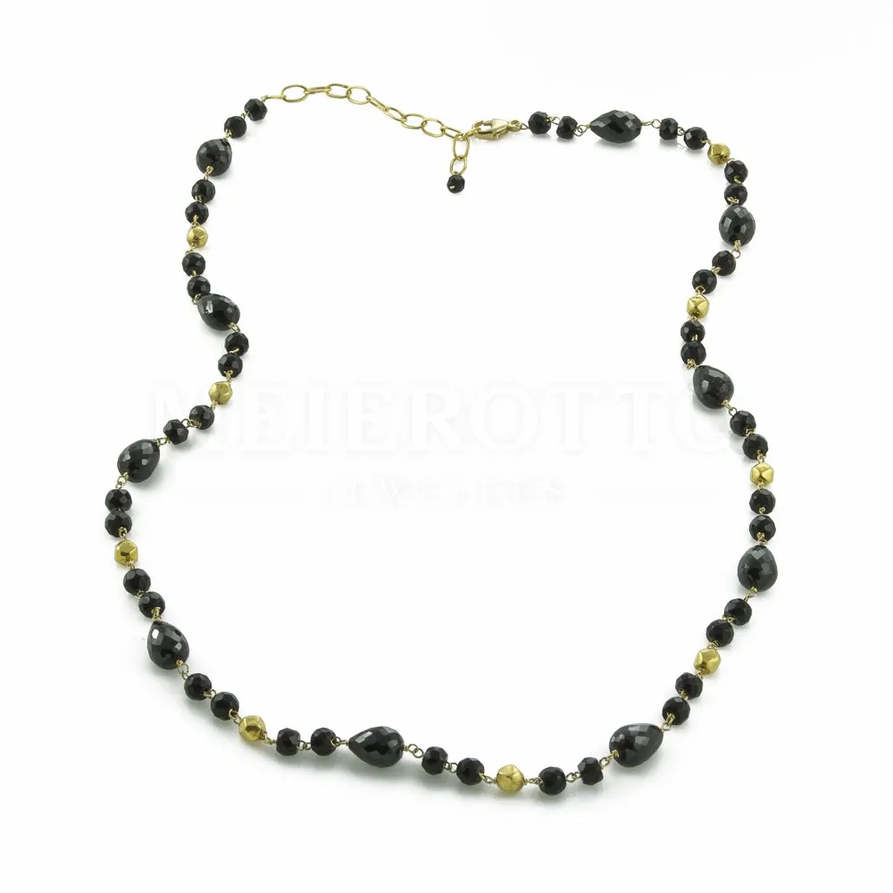 Bijoux de Mer Black Spinel Beaded Necklace 18 inch