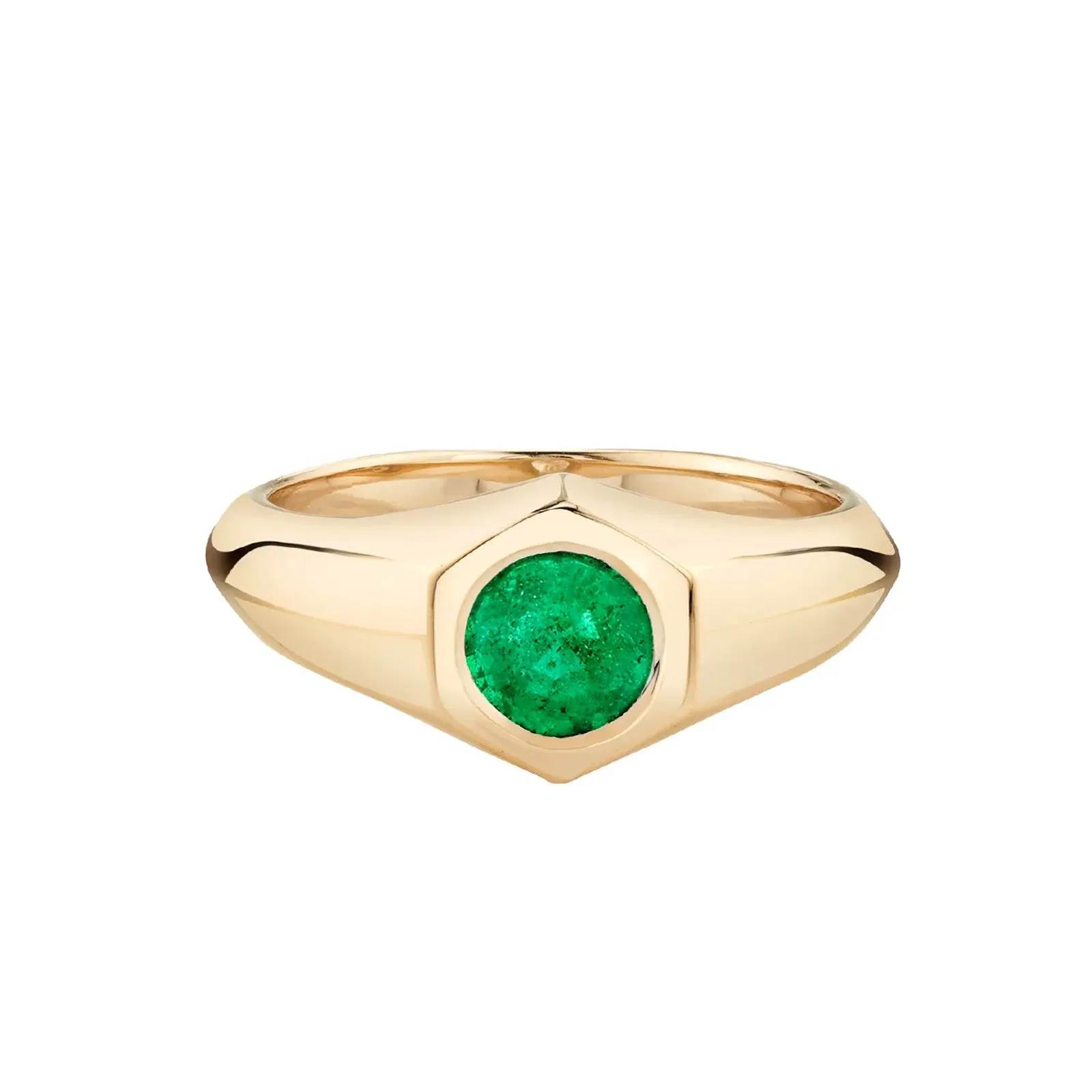 Birthstone Signet Ring - May Emerald