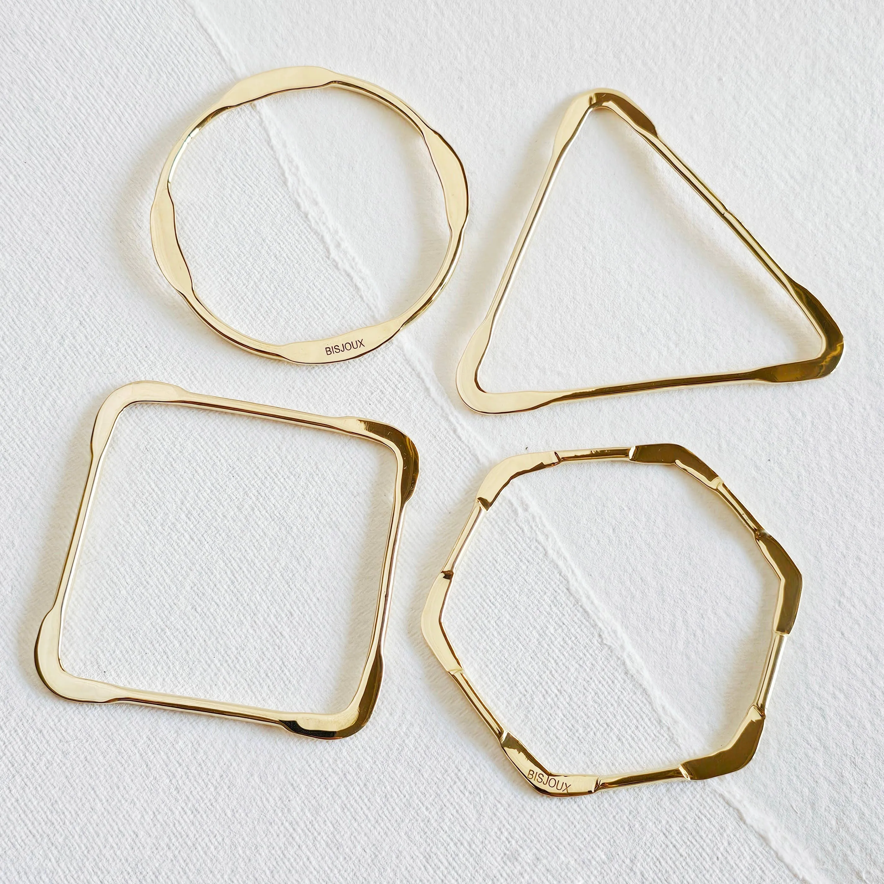 Bisjoux Brass Geometric Bangle Set