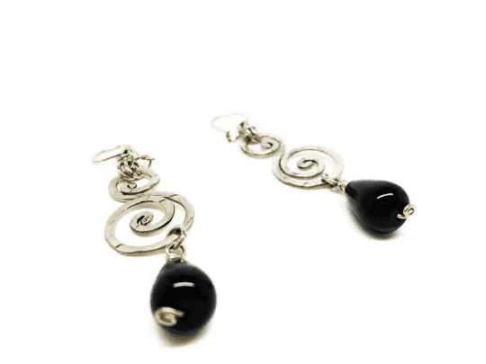 Black tourmaline Earrings for Protection and Purification or Tiger's Eye Earrings for Creativity, Dangle Earrings.