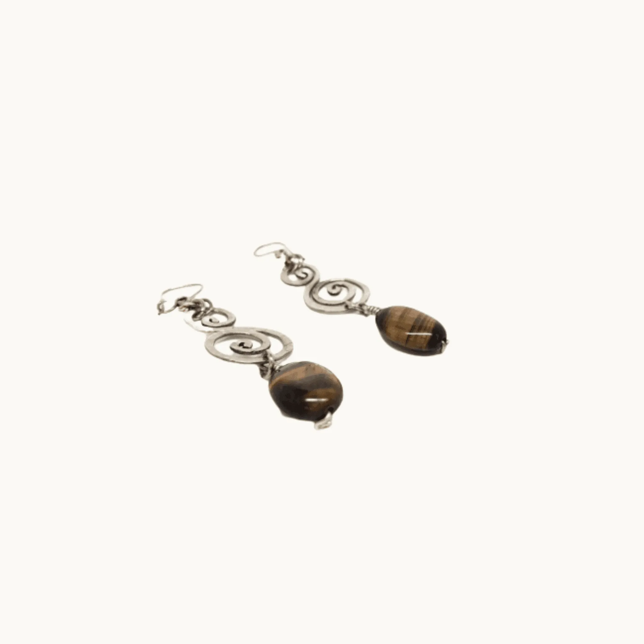 Black tourmaline Earrings for Protection and Purification or Tiger's Eye Earrings for Creativity, Dangle Earrings.