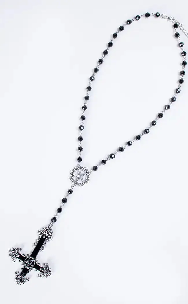 Blasphemy of the Cross Rosary Necklace