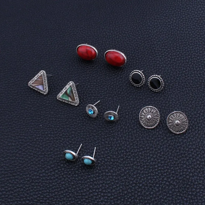 Boho Gemstone Stud Earrings