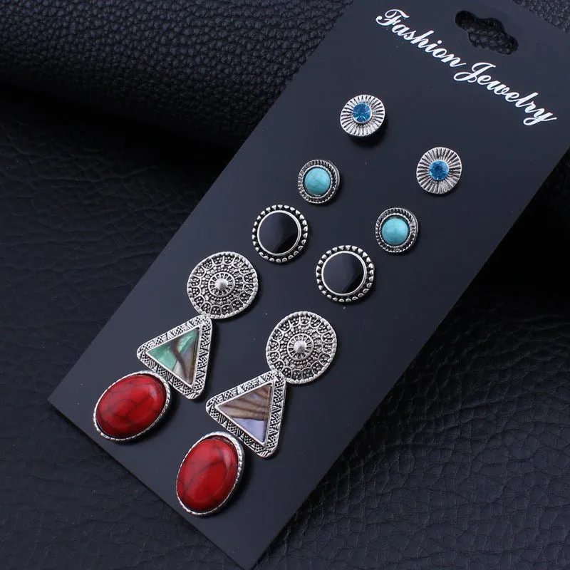 Boho Gemstone Stud Earrings