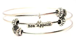 Bon Appétit Triple Style Expandable Bangle Bracelet