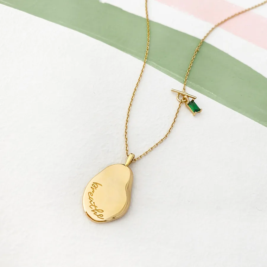 Breathe Gold Mantra Necklace