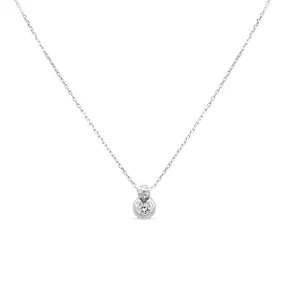 Brilliant Cut Diamond Pendant On A 16" Necklace - 18ct White Gold