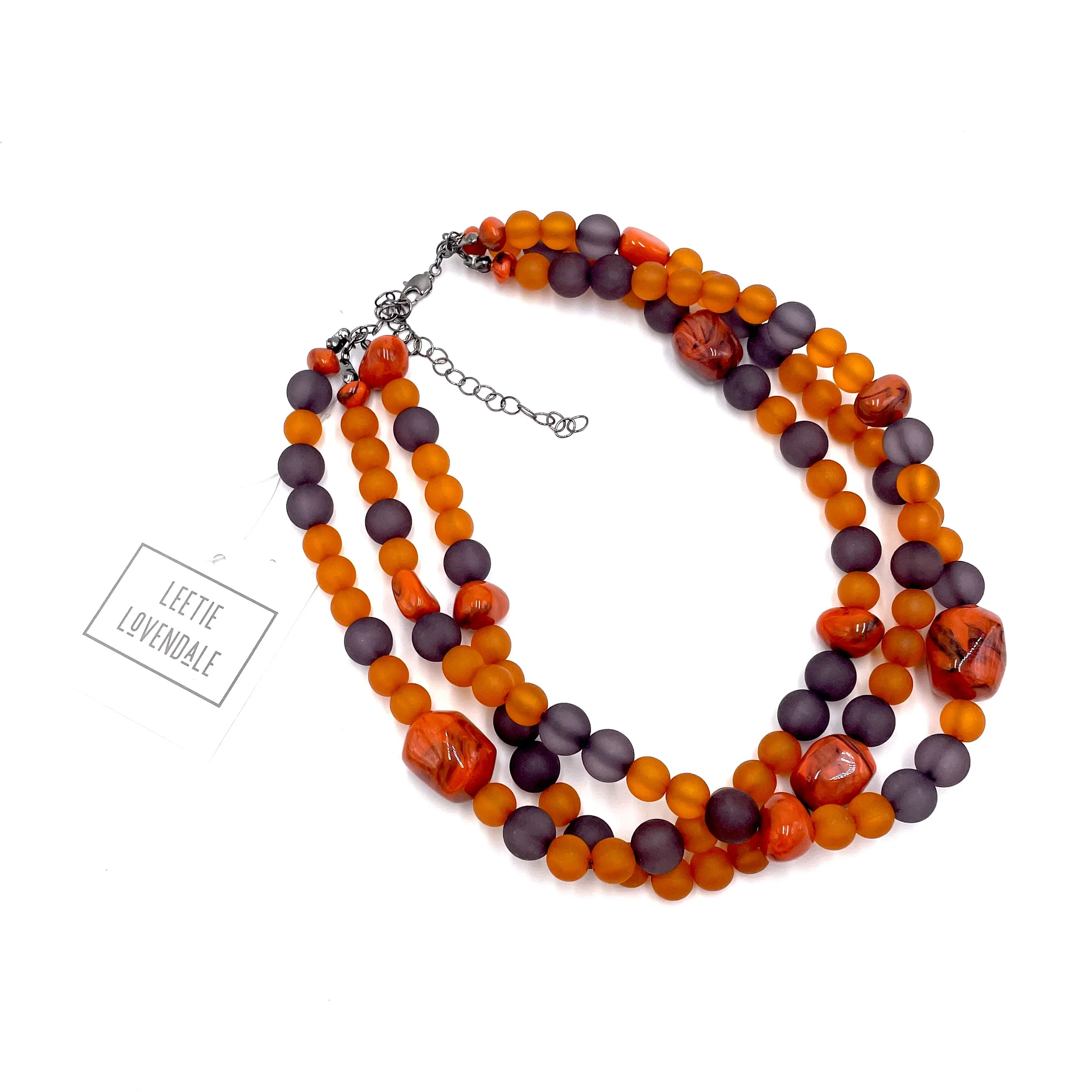 Burnt Orange and Charcoal Morgan Necklace