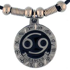 Cancer Zodiac Adjustable Cord Necklace