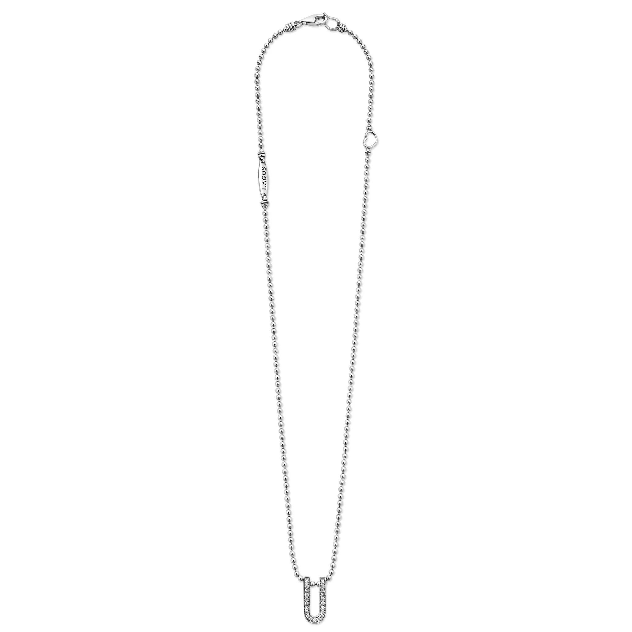 Caviar Spark Small Linear Diamond Pendant Necklace