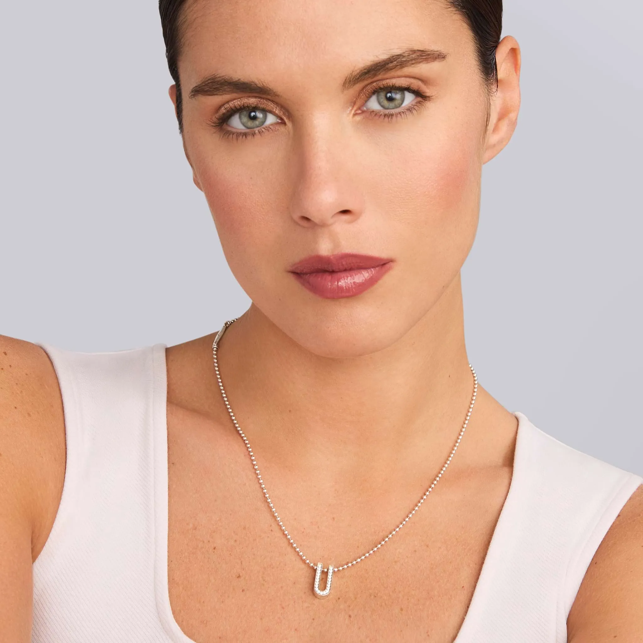 Caviar Spark Small Linear Diamond Pendant Necklace