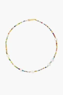 Chan Luu Multicolor Beaded Necklace W/Pearls