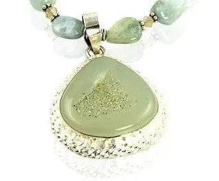 Cheremai Green Gemstone Crystal Beaded Necklace