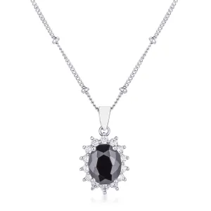 Chesna Oval Black Halo Pendant