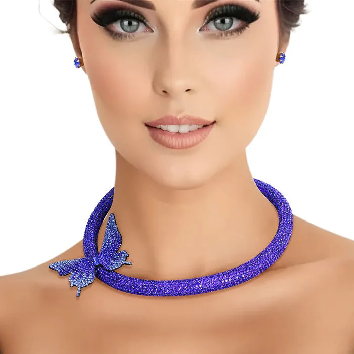 Choker Bling Butterfly Set for Women