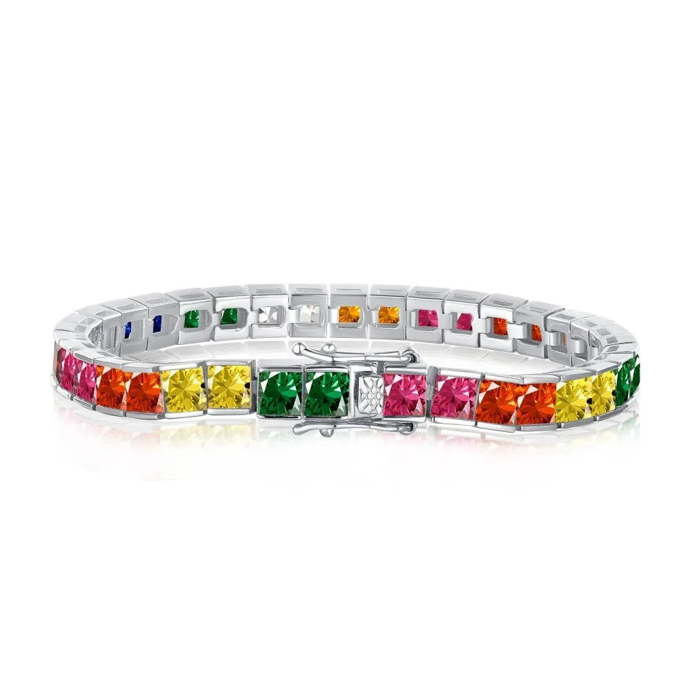 Colourful tennis bracelet