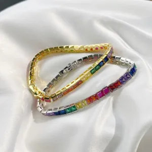 Colourful tennis bracelet