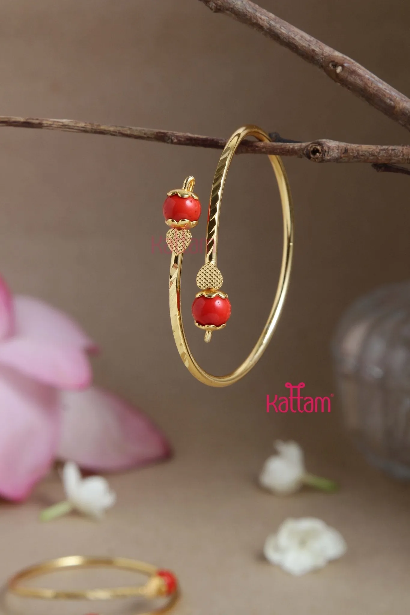 Coral Ball Kada Bangle