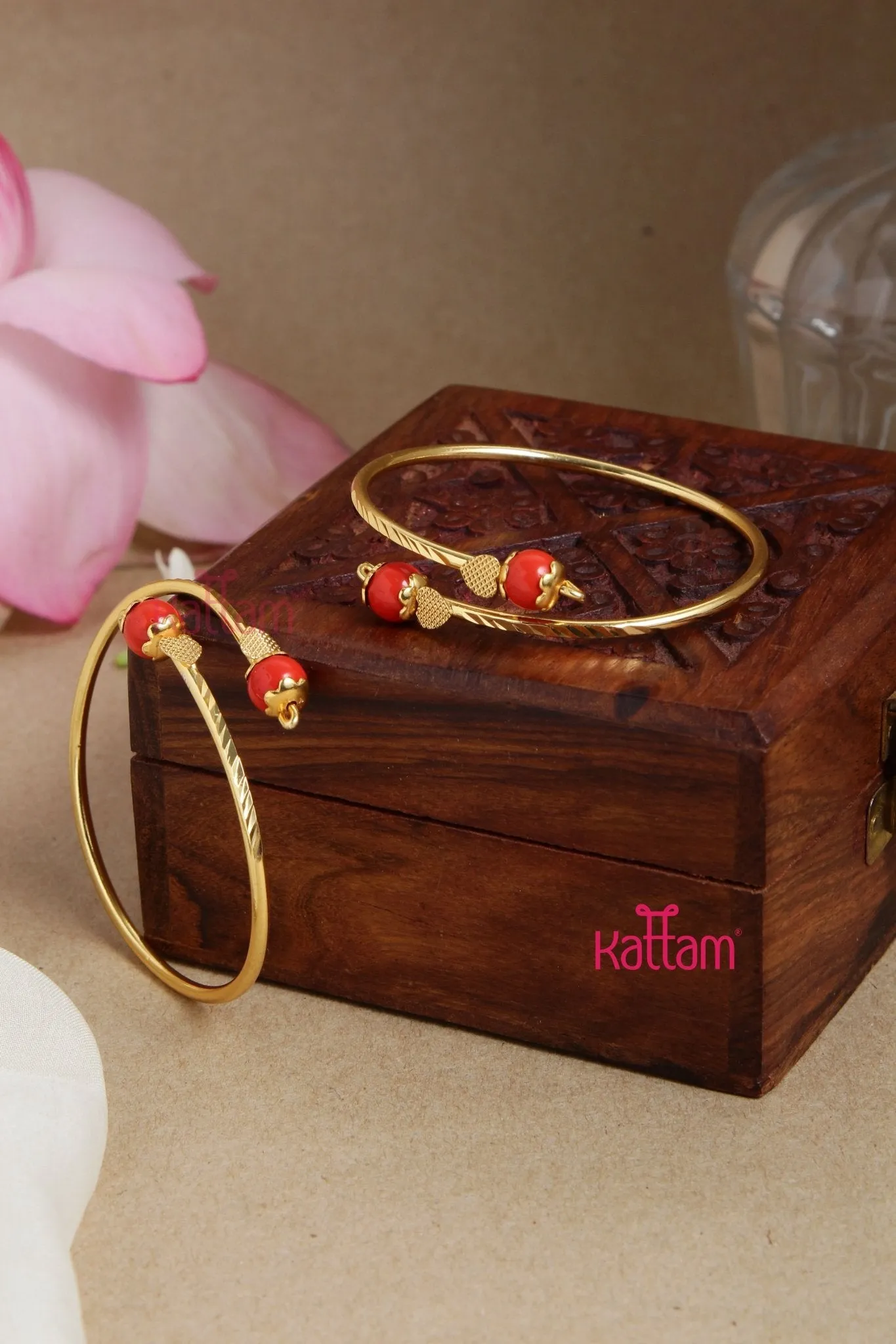 Coral Ball Kada Bangle