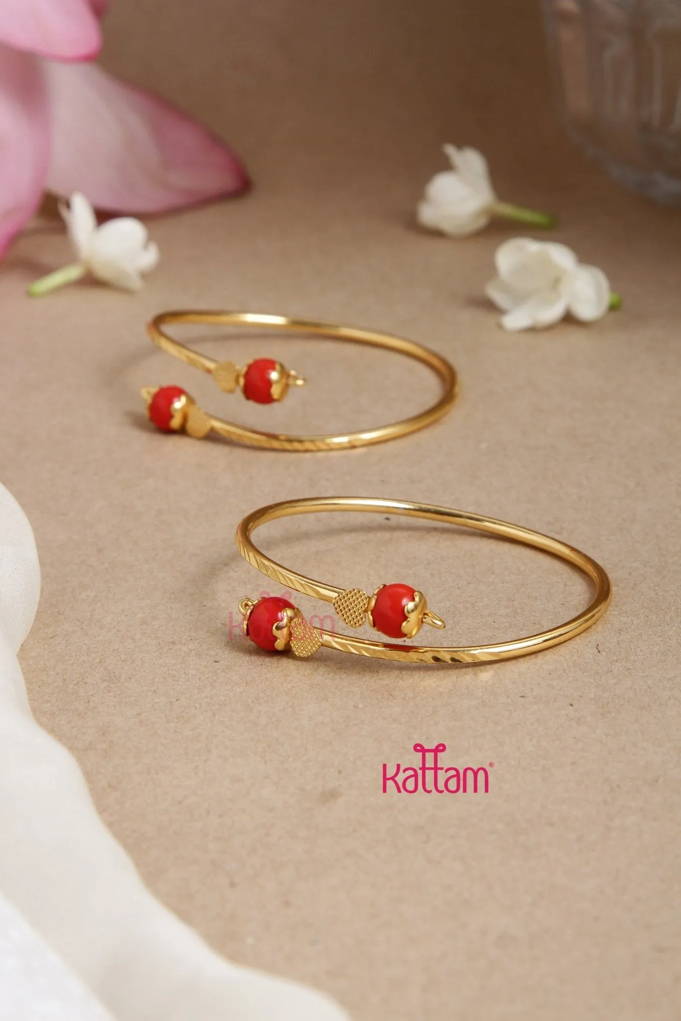 Coral Ball Kada Bangle