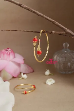 Coral Ball Kada Bangle