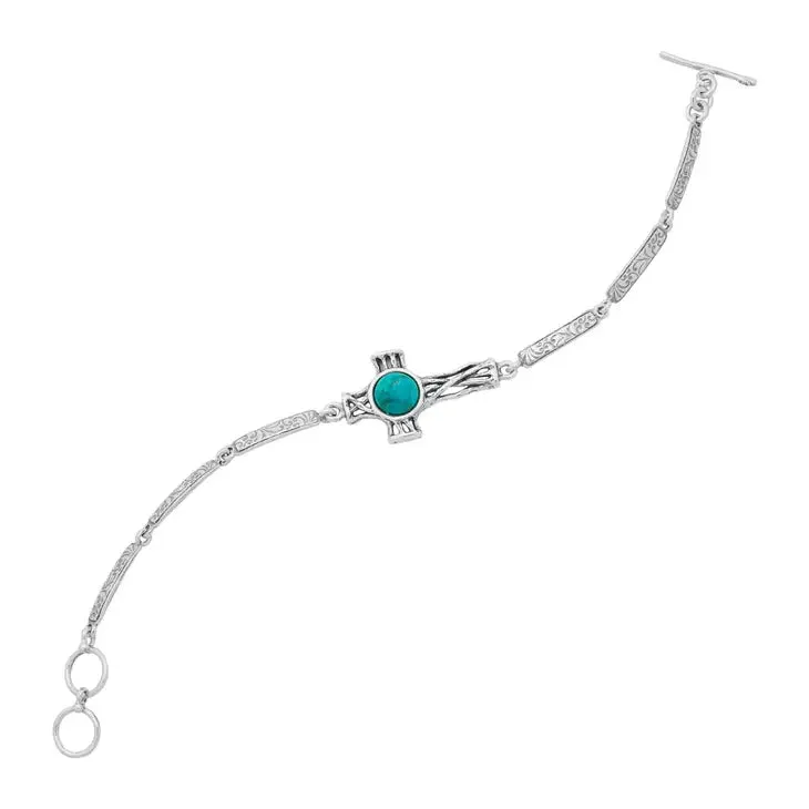 Cross To Wear Pressed Turquoise Bracelet - Clearance