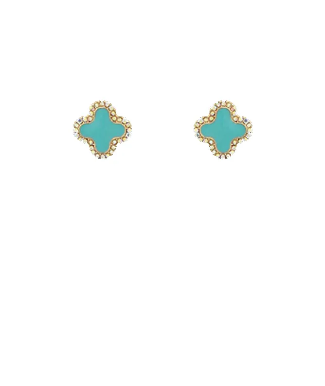 Crystal Clover Studs