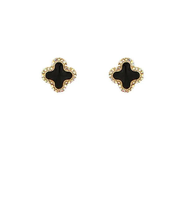 Crystal Clover Studs