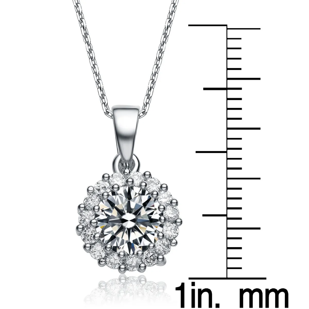 Cubic Zirconia Sterling Silver Gold plated Round Pendant