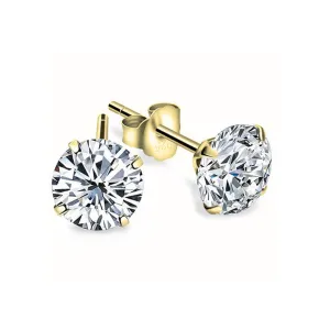 Cubic Zirconia Stud Earrings - 24k Gold Plated