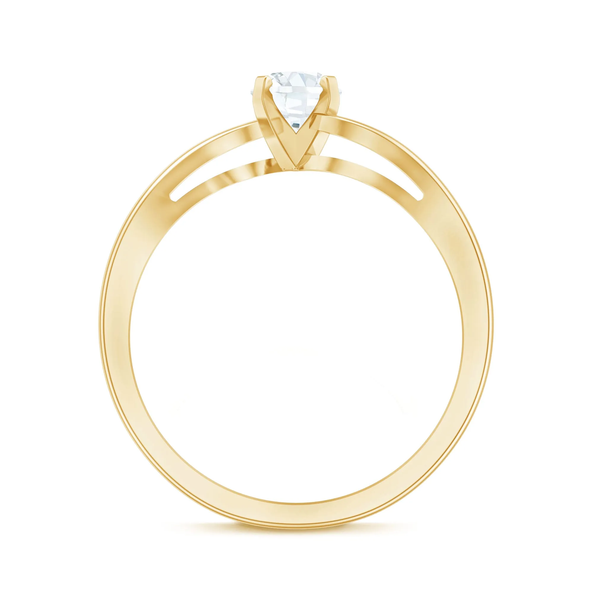 Cute Moissanite Solitaire Bypass Ring