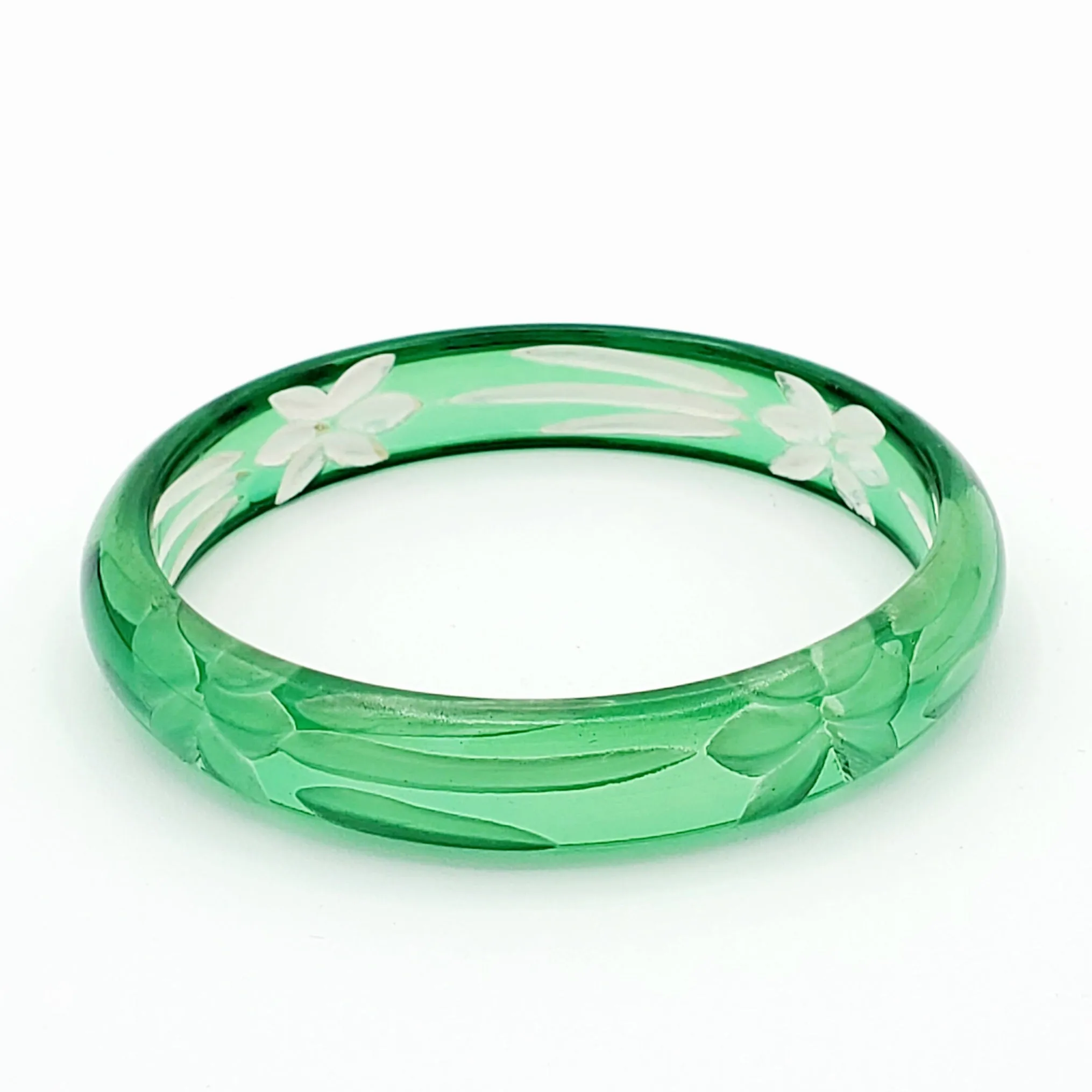 Daisy Bangle in Leafy Green by Lucky Lou Shoes