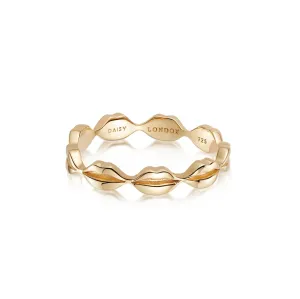 Daisy London Vita Lips Ring, Gold