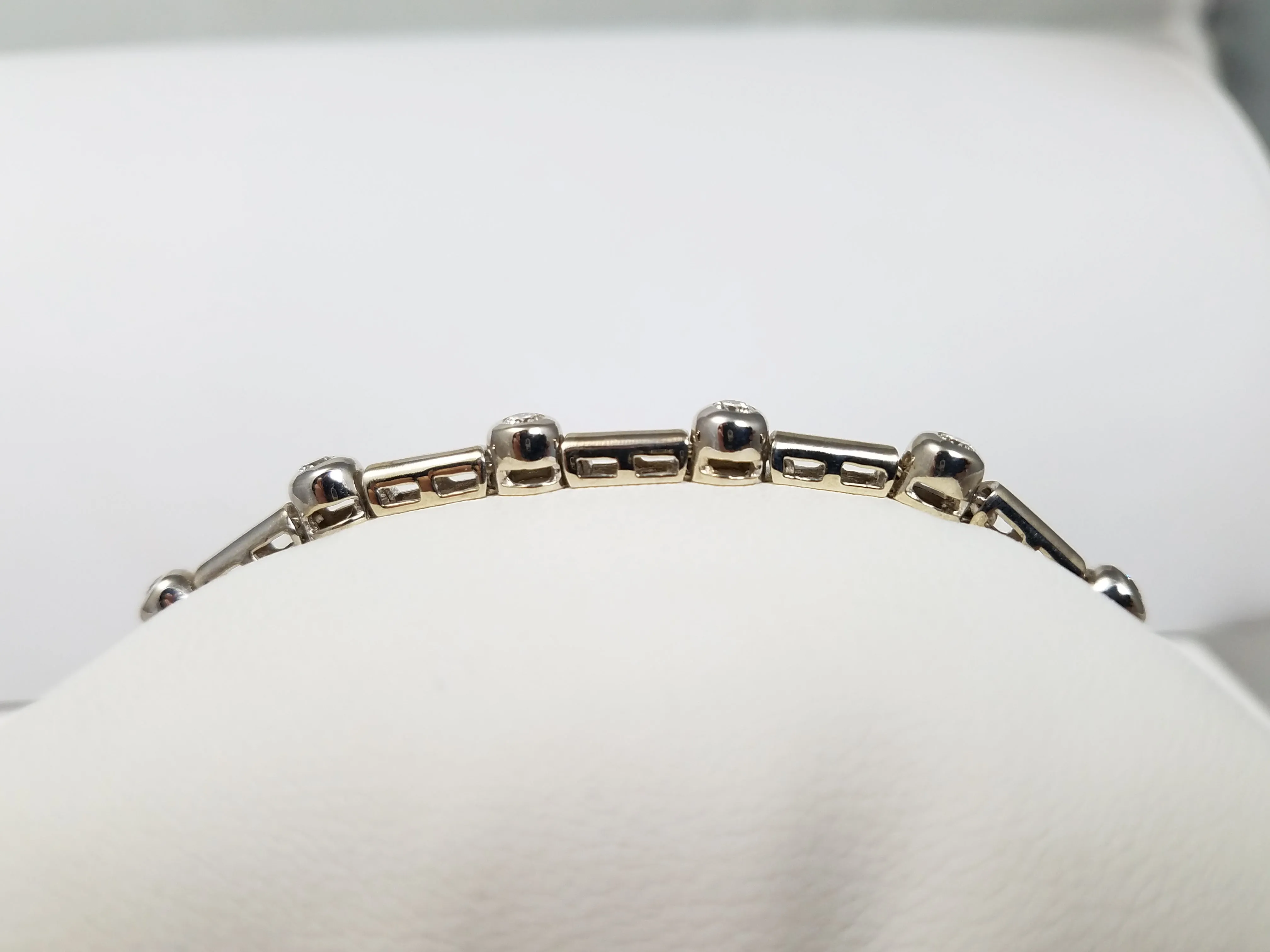 Dazzling 7" 14k White Gold Natural Diamond Custom Bracelet